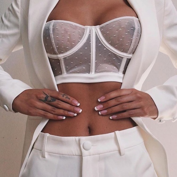 Meshki Other - NWT MESHKI MONIQUE SPOT MESH LONGLINE BRALETTE